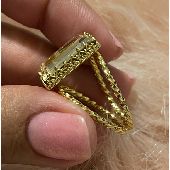 Gold Filled Topaz Champagne Ring - Picture 3 of 3